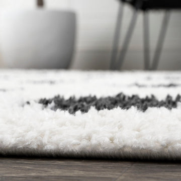 Pere Modern Charcoal Dot Shag Area Rug